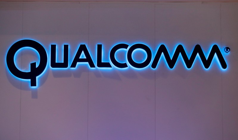 FILE PHOTO: Qualcomm's logo is seen during Mobile World Congress in Barcelona