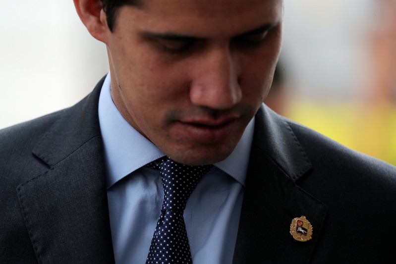 Venezuelan opposition leader Juan Guaido takes part in a session of the National Assembly in Caracas