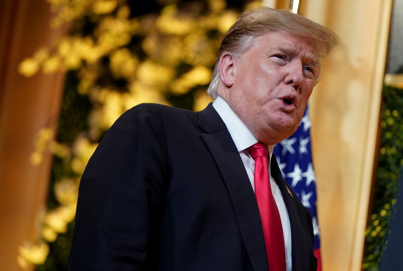 FILE PHOTO: U.S. President Trump speaks at the National Republican Congressional Committee Annual Spring Dinner in Washington.