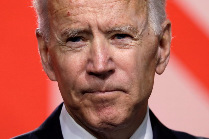 FILE PHOTO: Former Vice President Joe Biden speaks at the Conference of Mayors winter meeting in Washington