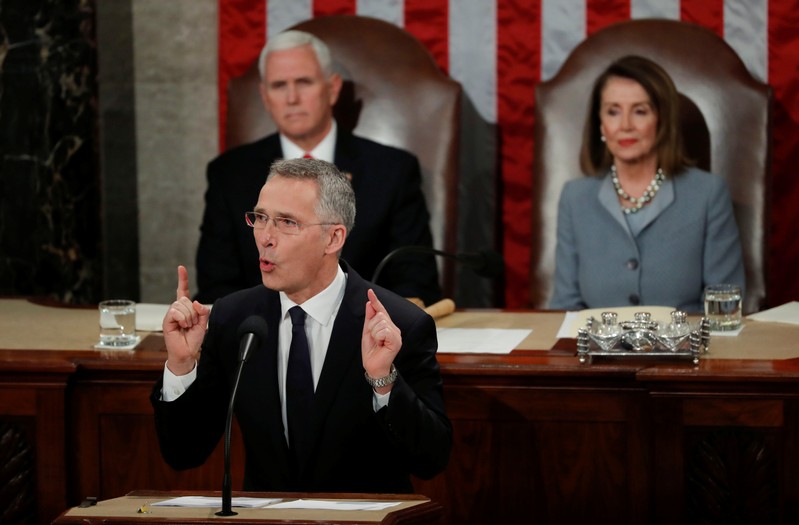 FILE PHOTO - NATO Secretary General Stoltenberg addresses joint meeting of Congress on Capitol Hill in Washington