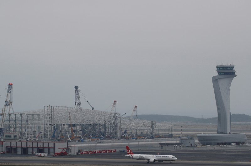 A Turkish Airlines plane is seen on the tarmac of the city's new Istanbul Airport in Istanbul