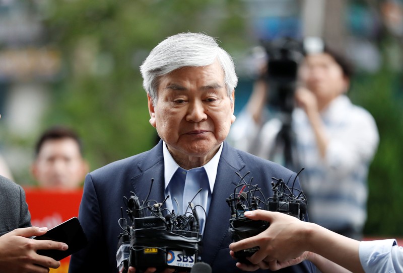 FILE PHOTO: Korean Air Lines Chairman Cho Yang-ho arrives at a prosecutor's office in Seoul