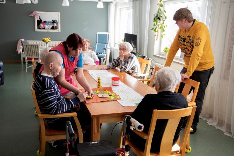 Residents of Heikanrinne public elederly care facility perform their activities in Forssa