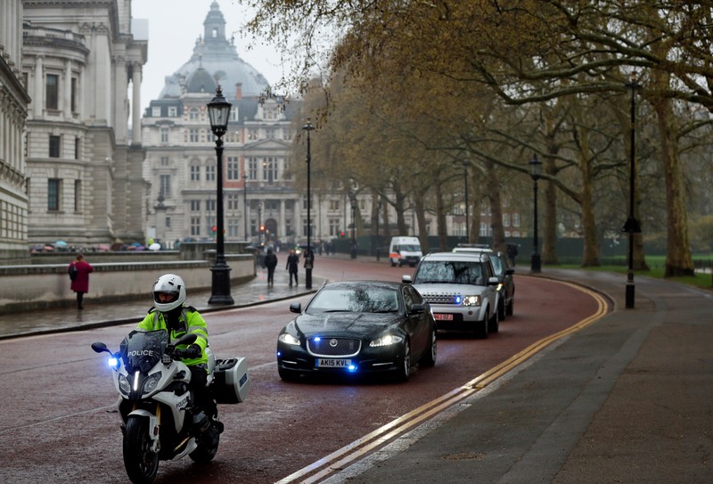 Britain's Prime Minister Theresa May arrives at Downing Street in London