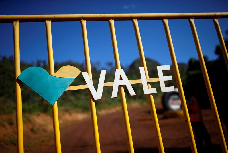 FILE PHOTO: Logo of the Brazilian mining company Vale SA is seen in Brumadinho