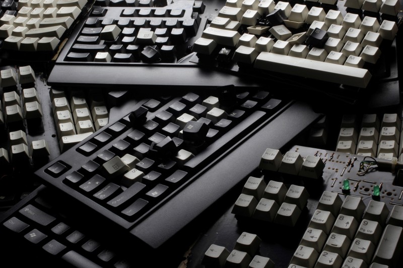 FILE PHOTO: Broken computer keyboards are seen in this illustration picture taken in Warsaw