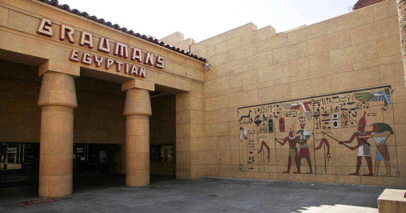 FILE PHOTO: Grauman's Egyptian theatre is seen as preparations continue for the 81st Academy Awards in Hollywood, California