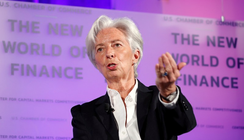 FILE PHOTO: IMF Managing Director Christine Lagarde delivers a speech in Washington
