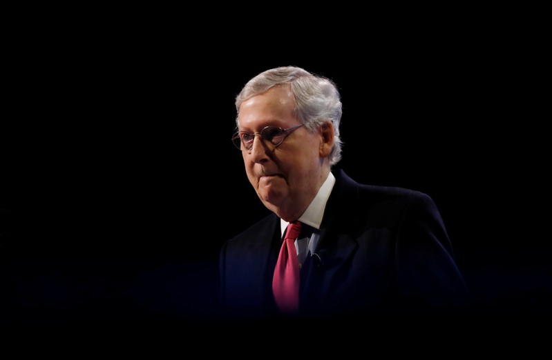 FILE PHOTO - McConnell speaks at AIPAC in Washington