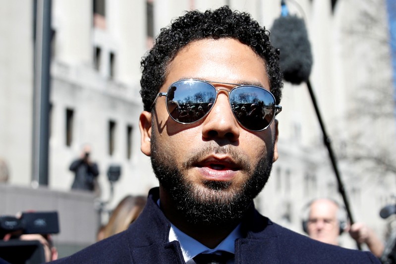 Actor Jussie Smollett leaves court after charges against him were dropped by state prosecutors in Chicago