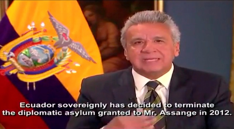 Ecuador's President Lenin Moreno explains in a tweeted video why his country revoked WikiLeaks founder Julian Assange's asylum