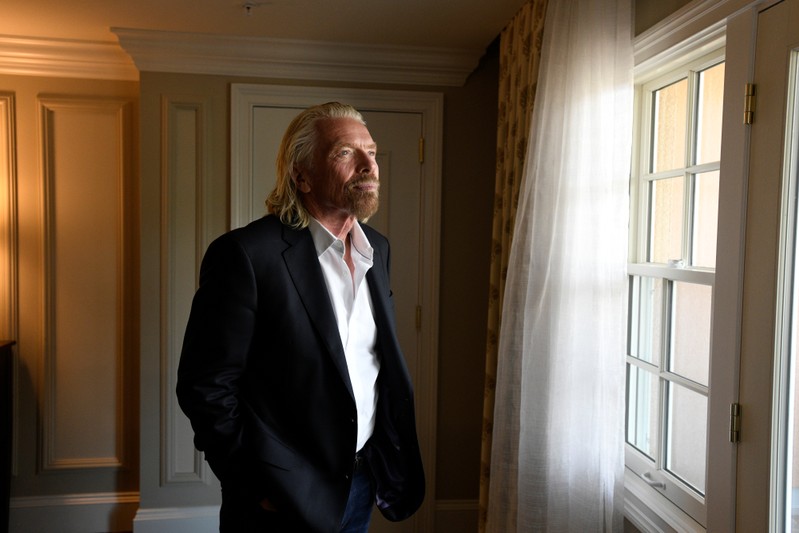 Virgin Galactic founder Richard Branson poses during the Space Symposium in Colorado Springs
