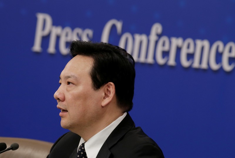 Chen Yulu, vice governor of the PBOC, attends a news conference during ongoing session of the NPC in Beijing