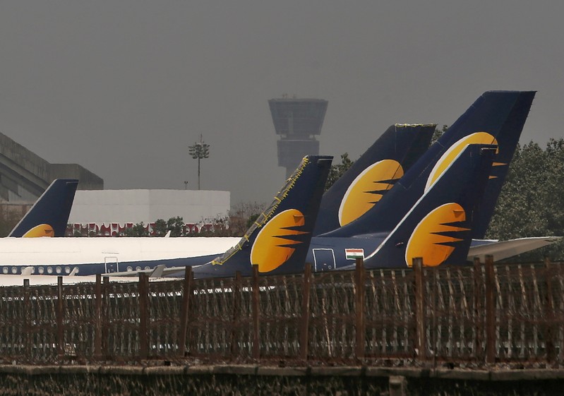FILE PHOTO: Jet Airways planes parked at Chhatrapati Shivaji Maharaj International Airport in Mumbai