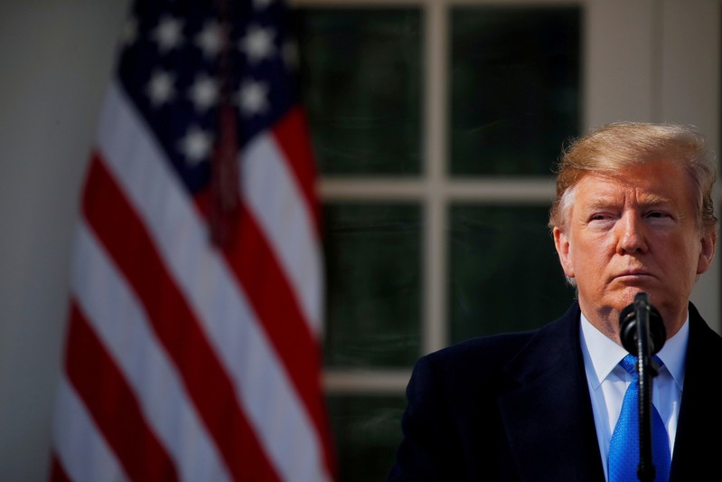 FILE PHOTO: U.S. President Trump declares a national emergency at the southern border during remarks at the White House in Washington