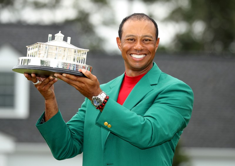 Tiger woods celebrates after winning the 2019 Masters