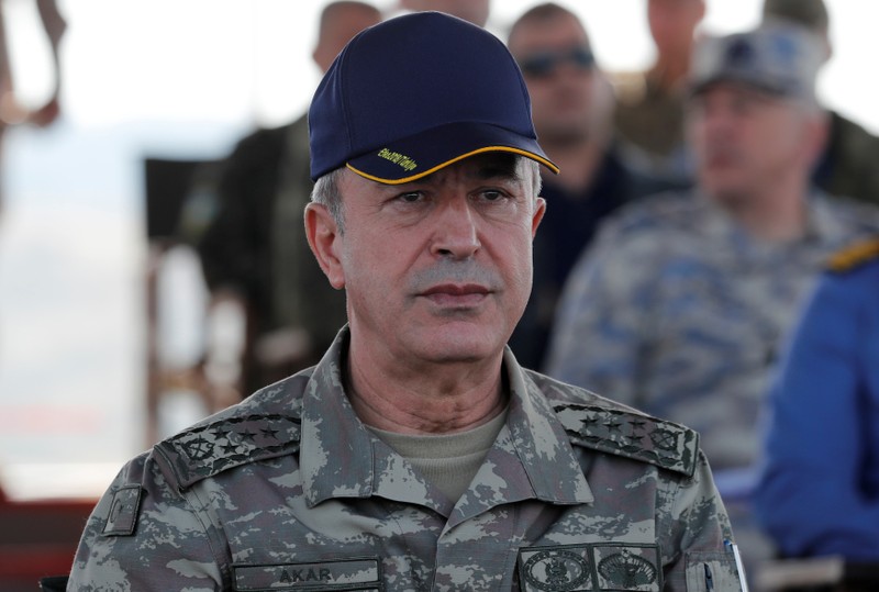 Turkey's Chief of the General Staff Akar is seen during the EFES-2018 Military Exercise near the Aegean port city of Izmir