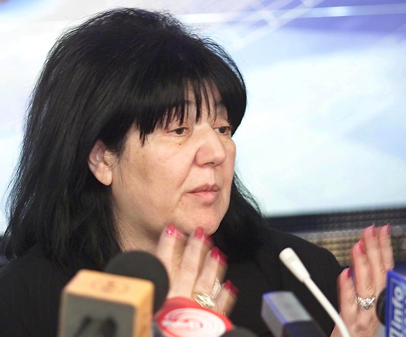FILE PHOTO: MIRJANA MARKOVIC WIFE OF FORMER YUGOSLAV PRESIDENT SLOBODAN MILOSEVICGESTURES DURING NEWS ...