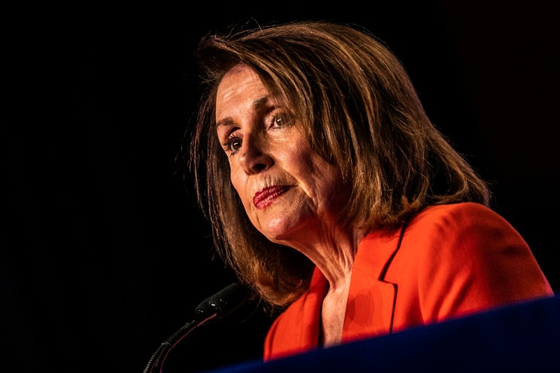 FILE PHOTO: House Speaker Nancy Pelosi (D-CA) addresses the North America's Building Trades Unions (NABTU) 2019 legislative conference in Washington