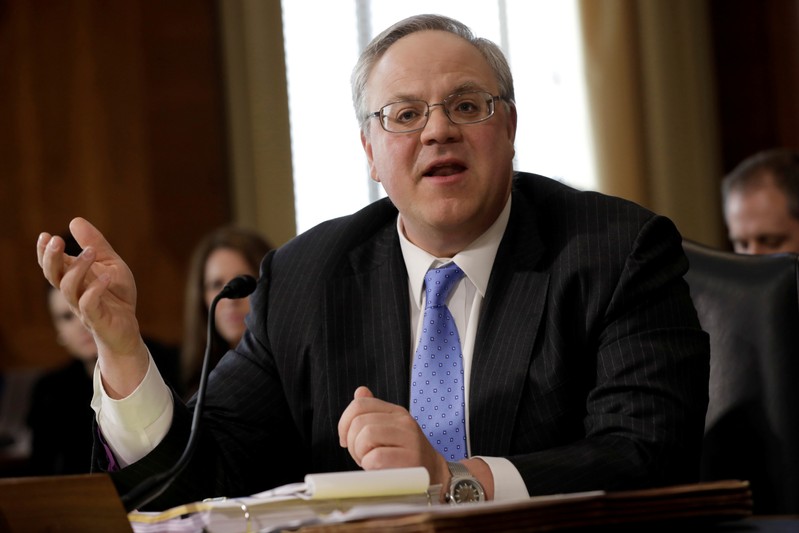 FILE PHOTO: Former energy lobbyist David Bernhardt testifies before a Senate Energy and Natural Resources Committee