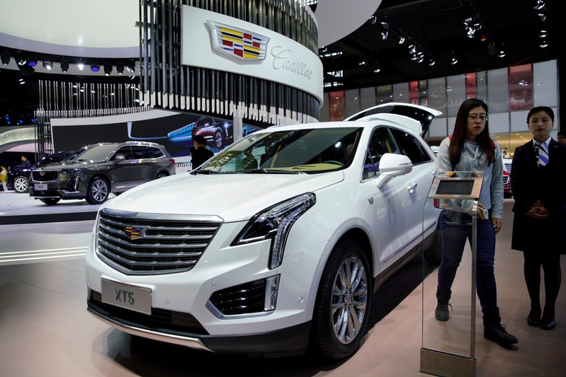 Cadillac XT5 of GM is presented during the media day for Shanghai auto show