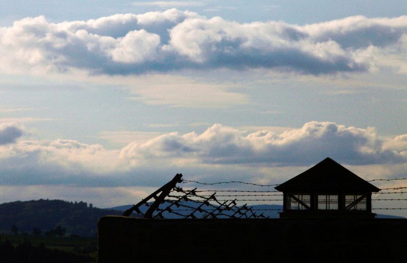 FILE PHOTO: A watch tower is pictured at the former Austrian Nazi concentration camp in Mauthausen
