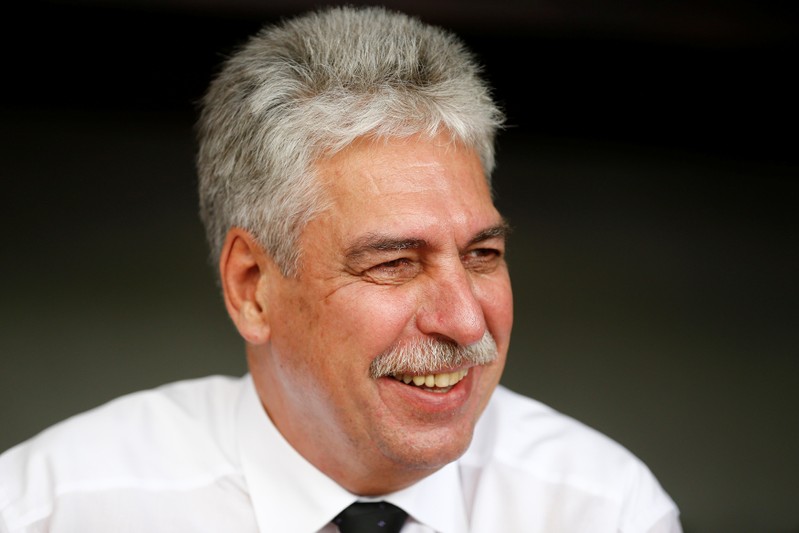 Austrian finance minister Schelling talks during a Reuters interview in Alpbach