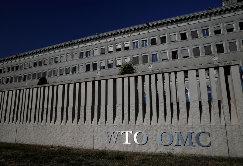 FILE PHOTO: The World Trade Organization (WTO) headquarters are pictured in Geneva
