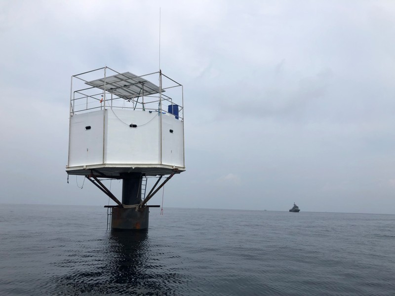 Floating home is pictured in the Andaman Sea, off Phuket island