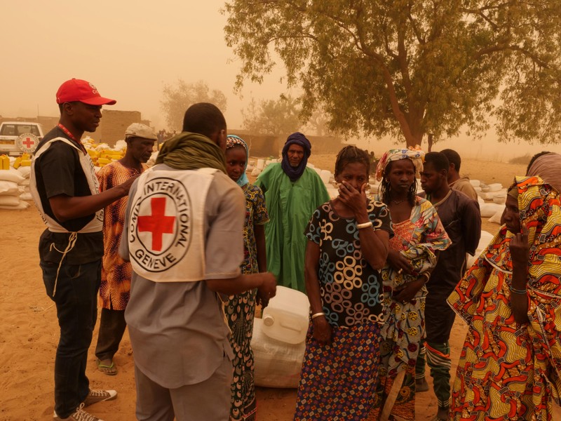 Villagers are seen following the March 23 attack by militiamen, in Ogossagou Village