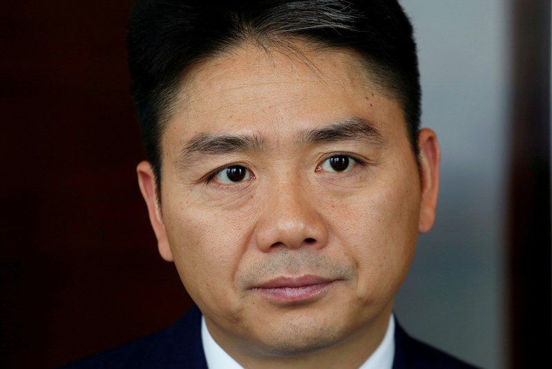 FILE PHOTO: JD.com founder Richard Liu attends a Reuters interview in Hong Kong