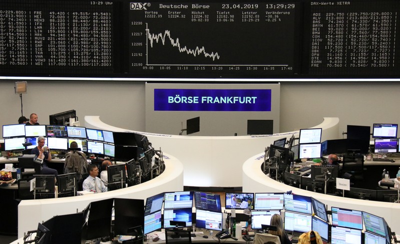 The German share price index DAX graph at the stock exchange in Frankfurt
