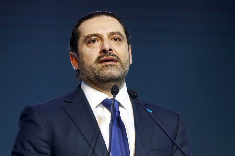FILE PHOTO: Lebanon's Prime Minister Saad al-Hariri addresses his supporters during a commemoration ceremony marking the 13th anniversary of the assassination of his father, former Lebanese prime minister Rafik al-Hariri, in Beirut