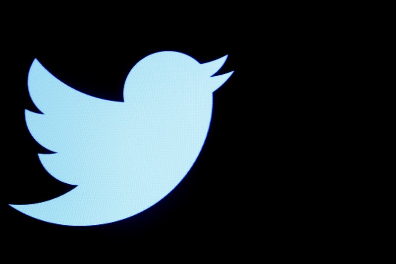 FILE PHOTO - The Twitter logo displayed on a screen on the floor of the NYSE