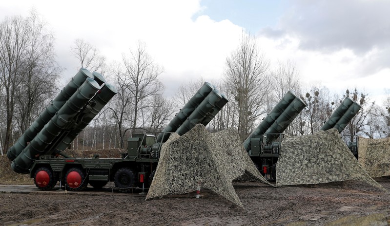 FILE PHOTO: A view shows S-400 surface-to-air missile system after its deployment near Kaliningrad