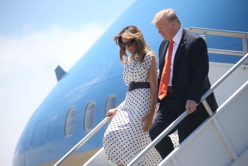 U.S. President Trump arrives at Hartsfield-Jackson Atlanta International Airport in Atlanta, Georgia