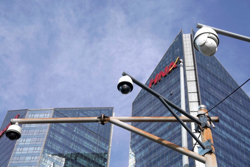 FILE PHOTO: A HNA Group logo is seen on the building of HNA Plaza in Beijing