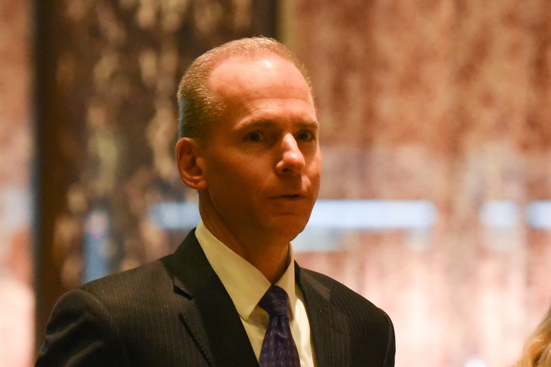 FILE PHOTO: Dennis Muilenburg, CEO of The Boeing Company, arrives at Trump Tower in New York City