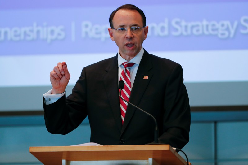U.S. Deputy Attorney General Rod J. Rosenstein speaks at the Los Angeles Crimefighters Leadership Conference