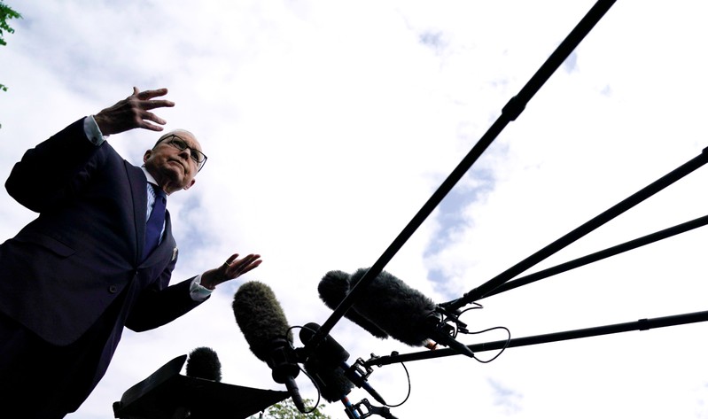 Larry Kudlow speaks at the White House in Washington