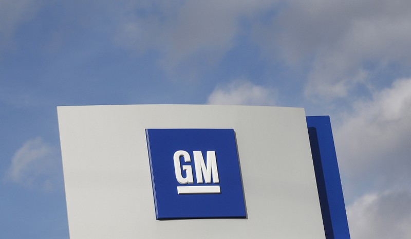 FILE PHOTO: The GM logo is seen in Warren, Michigan