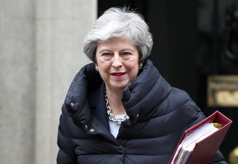 Britain's Prime Minister Theresa May is seen outside Downing Street in London