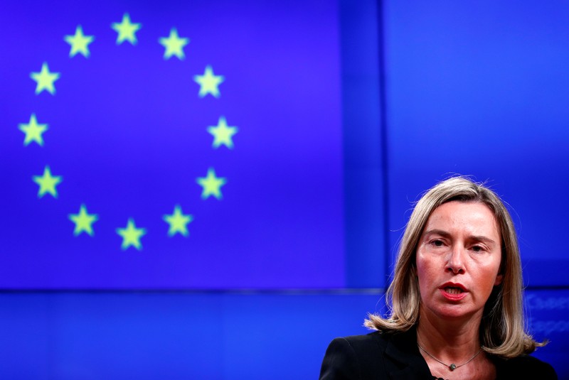 EU foreign policy chief Mogherini takes part in a news conference atfer a Turkey-EU Association Council in Brussels