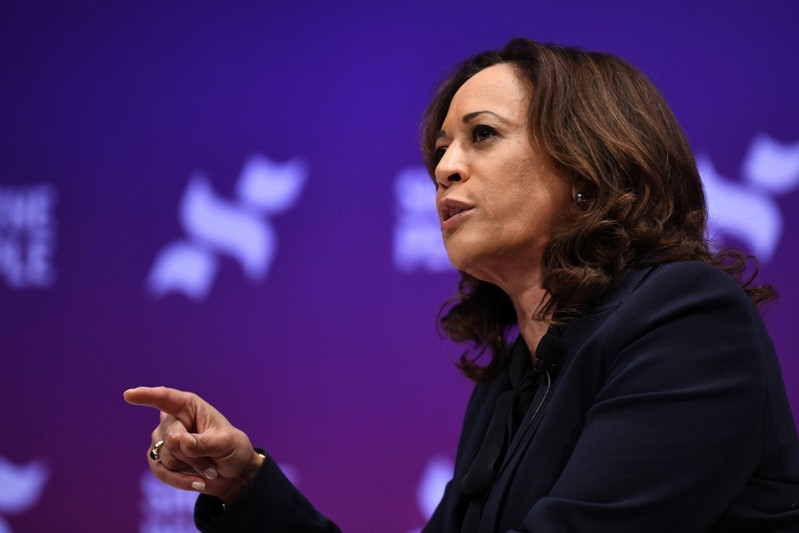 U.S. Democratic presidential candidate Kamala Harris participates in the She the People Presidential Forum in Houston