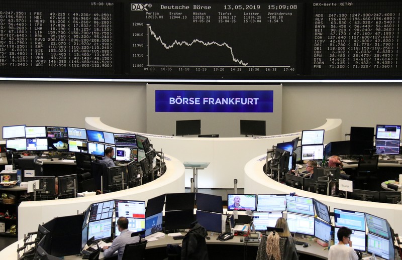 The German share price index DAX graph at the stock exchange in Frankfurt