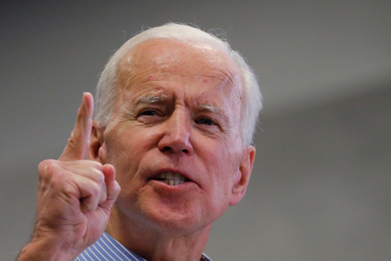 FILE PHOTO: Democratic 2020 U.S. presidential candidate Biden speaks in Manchester