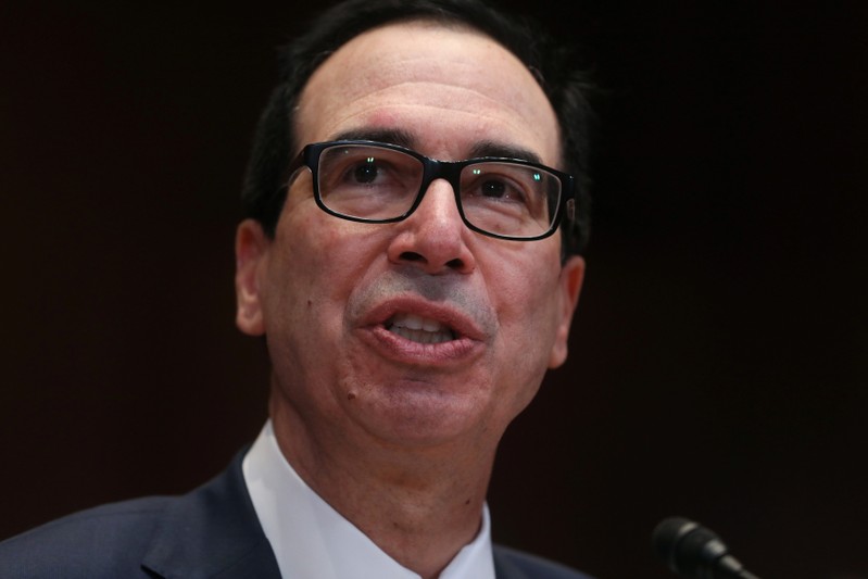 U.S. Treasury Secretary Mnuchin testifies before a Senate Appropriations subcommittee on Capitol Hill in Washington