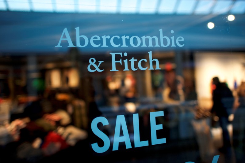 An Abercrombie & Fitch storefront sign states