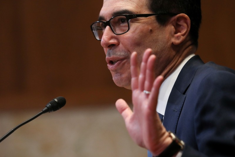 U.S. Treasury Secretary Mnuchin testifies before a Senate Appropriations subcommittee on Capitol Hill in Washington